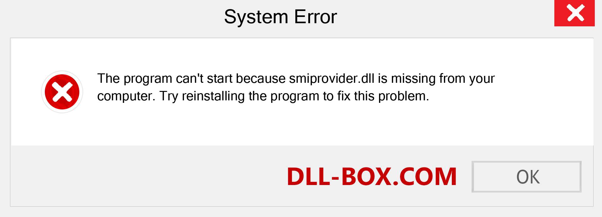  smiprovider.dll file is missing?. Download for Windows 7, 8, 10 - Fix  smiprovider dll Missing Error on Windows, photos, images